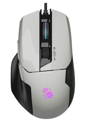 Миша A4Tech W70 Max Bloody, Panda White, USB, оптична (сенсор MAX BC3332-A), 100-10000 dpi, RGB підсвічування (5 профілів), 11 кнопок, ніжки X'Glide, 1.8 м