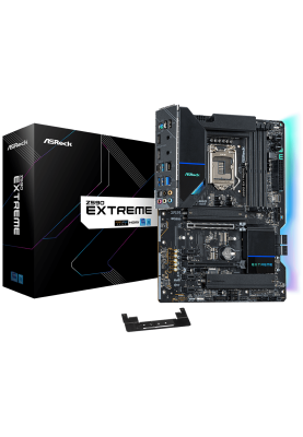 Мат.плата 1200 (Z590) ASRock Z590 Extreme, Z590, 4xDDR4, CrossFire, Int.Video(CPU), 6xSATA3, 3xM.2, 2xPCI-E 16x 4.0, 3xPCI-E 1x 3.0, 1xM.2 (Key E), ALC1220, RTL8125BG + I219V, 8xUSB3.2/6xUSB2.0, HDMI/DP, ATX