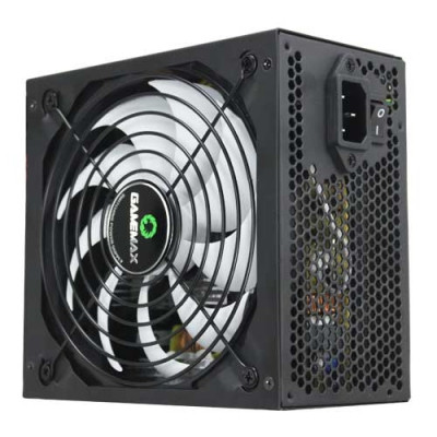 Блок живлення 450 Вт, GameMax GP-450, Black, 80+ Bronze, Active PFC, 12 см, 2xMolex / 4xSATA / 1x6+2-pin / 1x4+4-pin / 1x20+4-pin, захист OVP / UVP / SIP / OCP / OLP / OPP / SCP