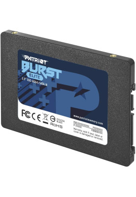 Твердотільний накопичувач 1.92Tb, Patriot Burst Elite, SATA3, 2.5", 3D QLC, 450/320 MB/s (PBE192TS25SSDR)