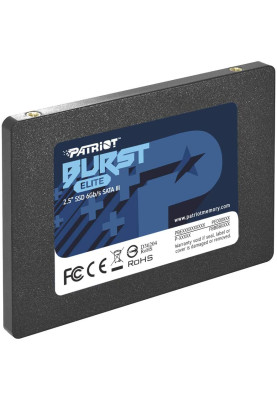 Твердотільний накопичувач 1.92Tb, Patriot Burst Elite, SATA3, 2.5", 3D QLC, 450/320 MB/s (PBE192TS25SSDR)