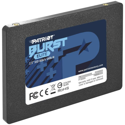 Твердотільний накопичувач 1.92Tb, Patriot Burst Elite, SATA3, 2.5`, 3D QLC, 450/320 MB/s (PBE192TS25SSDR)