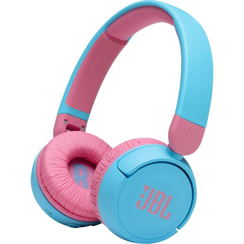 Навушники бездротові JBL JR 310BT, Blue/Pink, Bluetooth, мікрофон, акумулятор 400 mAh, дитячі (JBLJR310BTBLU)