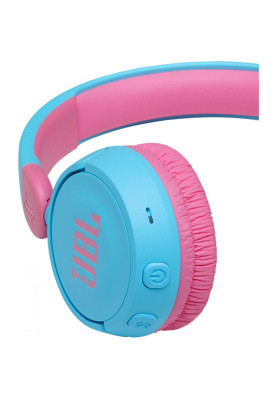 Навушники бездротові JBL JR 310BT, Blue/Pink, Bluetooth, мікрофон, акумулятор 400 mAh, дитячі (JBLJR310BTBLU)