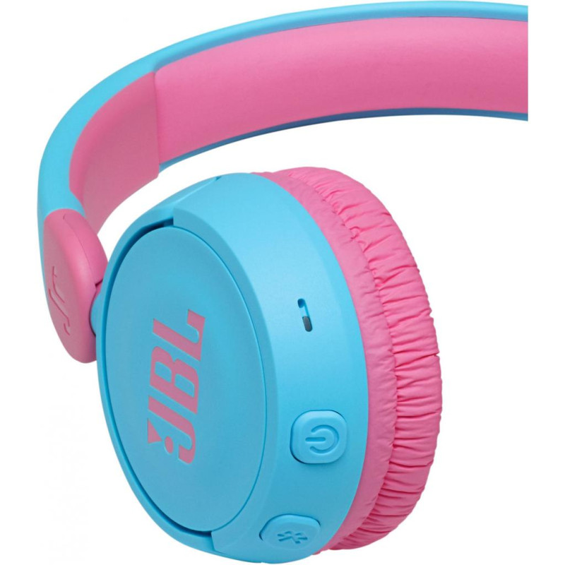 Навушники бездротові JBL JR 310BT, Blue/Pink, Bluetooth, мікрофон, акумулятор 400 mAh, дитячі (JBLJR310BTBLU)