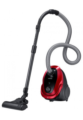 Пилосос Samsung VC07M25E0WR/UK Red 750W, мішковий, сухе прибирання, об'єм 2.5л, телескопічна трубка, насадки універсальна щітка, екодвигун