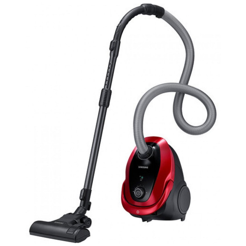 Пилосос Samsung VC07M25E0WR/UK Red 750W, мішковий, сухе прибирання, об'єм 2.5л, телескопічна трубка, насадки універсальна щітка, екодвигун