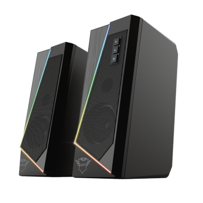 Колонки 2.0 Trust GXT 609 Zoxa RGB Illuminated, Black, 6W, 3.5 мм, живлення від USB, RGB-підсвічування (6 режимів) (24070)
