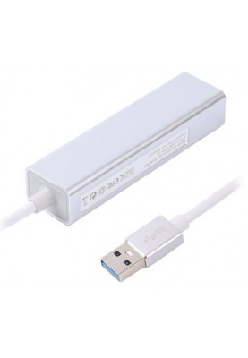 Адаптер Maxxter, Grey, USB 3.0-3*USB 3.0 (F)/RJ-45(F) Gigabit Etherne 1000 Mbps, метал (NEAH-3P-01)