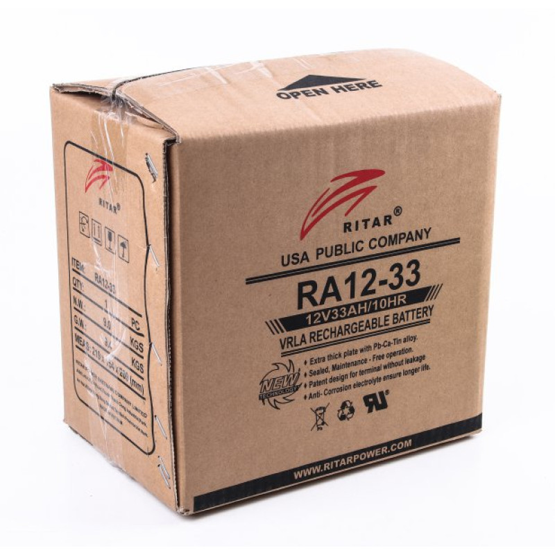 Батарея для ДБЖ 12В 33Ач Ritar RA12-33, ШхДхВ 195x130x155 (RA12-33)