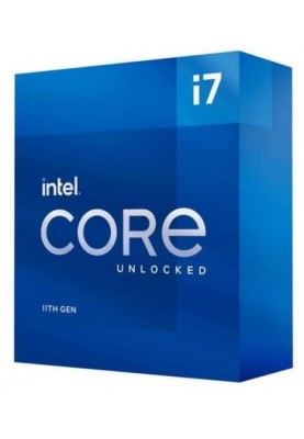 Процесор Intel Core i7 (LGA1200) i7-11700KF, Box, 8x3.6 GHz (Turbo Boost 5.0 GHz), L3 16Mb, Rocket Lake, 14 nm, TDP 125W, розблокований множник, система охолодження в комплекті не йде (BX8070811700KF)
