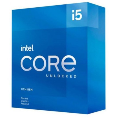 Процесор Intel Core i5 (LGA1200) i5-11600KF, Box, 6x3.9 GHz (Turbo Boost 4.9 GHz), L3 12Mb, Rocket Lake, 14 nm, TDP 125W, розблокований множник, система охолодження в комплекті не йде (BX8070811600KF)