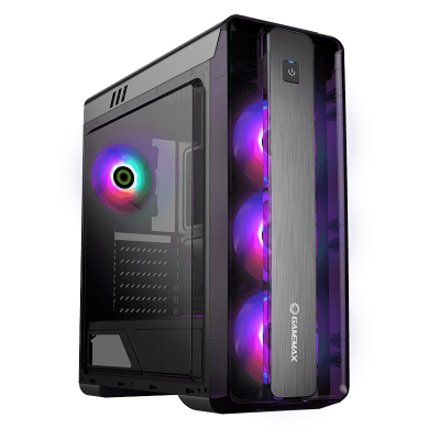 Корпус GameMax MoonLight FRGB-Black, без БЖ, Mid Tower, ATX / Micro ATX / Mini ITX, 1хUSB 3.0, 2хUSB 2.0, 4x120 мм FRGB LED, 440x205x470 мм, 0.5 мм, 3.9 кг