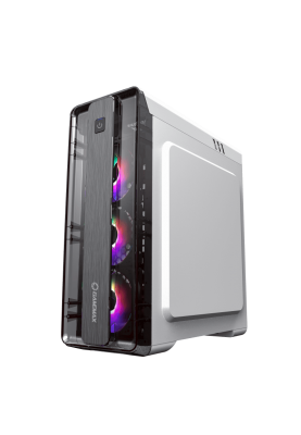 Корпус GameMax MoonLight FRGB-White, без БЖ, Mid Tower, ATX / Micro ATX / Mini ITX, 1хUSB 3.0, 2хUSB 2.0, 4x120 мм FRGB LED, 440x205x470 мм, 0.5 мм, 3.9 кг