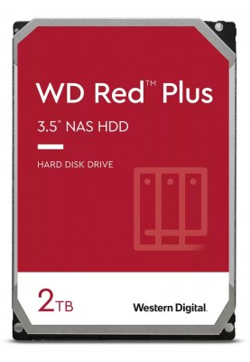 Жорсткий диск 3.5" 2Tb Western Digital Red Plus, SATA3, 128Mb, 5400 rpm (WD20EFZX)