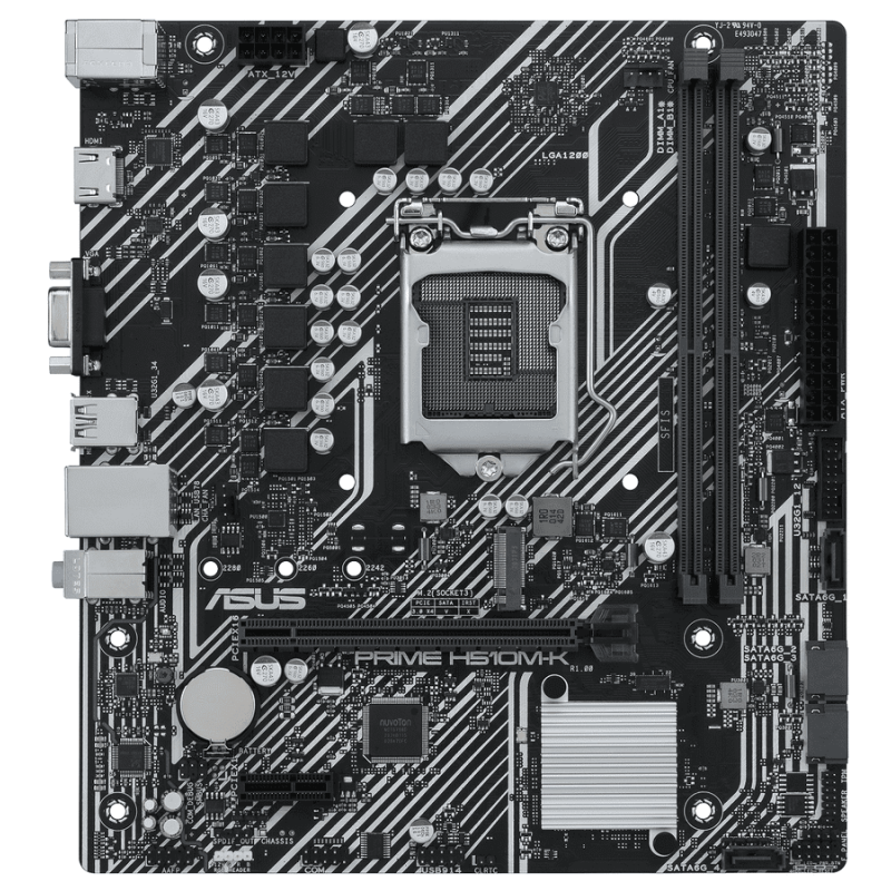 Мат.плата 1200 (H510) Asus PRIME H510M-K, H510, 2xDDR4, Int.Video(CPU), 4xSATA3, 1xM.2, 1xPCI-E 16x 4.0, 1xPCI-E 1x 3.0, ALC897, I219-V, 4xUSB3.2/6xUSB2.0, VGA/HDMI, MicroATX