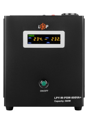 Джерело безперебійного живлення LogicPower LPY-W-PSW-800VA+ (560Вт) 5A/15A з правильною синусоїдою 12В (4143)