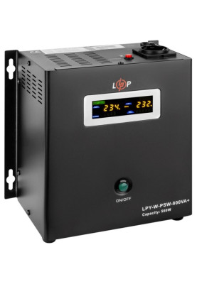 Джерело безперебійного живлення LogicPower LPY-W-PSW-800VA+ (560Вт) 5A/15A з правильною синусоїдою 12В (4143)