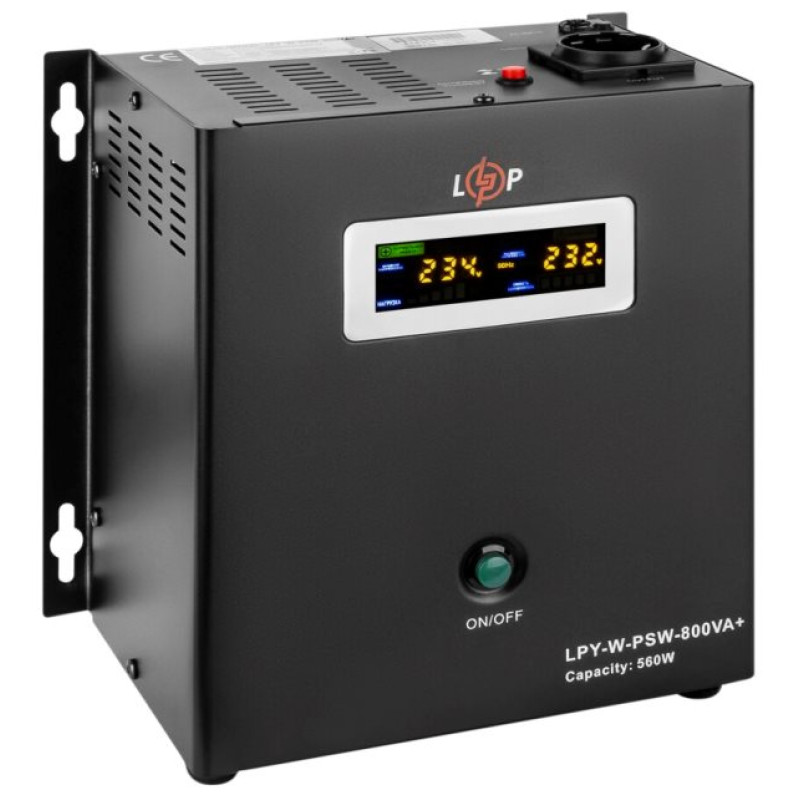Джерело безперебійного живлення LogicPower LPY-W-PSW-800VA+ (560Вт) 5A/15A з правильною синусоїдою 12В (4143)