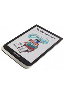 Електронна книга 7.8" PocketBook 740 Color, Moon Silver, WiFi/Bluetooth, 1404x1872 (E Ink Kaleido Plus), 1Gb/16Gb, сенсорний екран, 300 DPI, сенсорна панель, підсвічування екрану SMARTlight, 2900 mAh, microSD, USB Type-C, 195x136.5x8 мм (PB741-N-