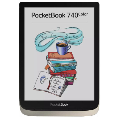 Електронна книга 7.8" PocketBook 740 Color, Moon Silver, WiFi/Bluetooth, 1404x1872 (E Ink Kaleido Plus), 1Gb/16Gb, сенсорний екран, 300 DPI, сенсорна панель, підсвічування екрану SMARTlight, 2900 mAh, microSD, USB Type-C, 195x136.5x8 мм (PB741-N-