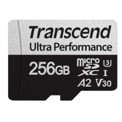 Карта пам'яті microSDXC, 256Gb, Class10 UHS-I U3 V30 A2, Transcend 340S, SD-адаптер, R160/W125 MB/s (TS256GUSD340S)
