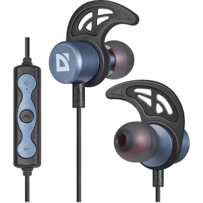 Навушники Defender FreeMotion B685, Metallic Blue, Bluetooth, мікрофон, магнітне кріплення, металевий корпус, до 4 годин (63685)