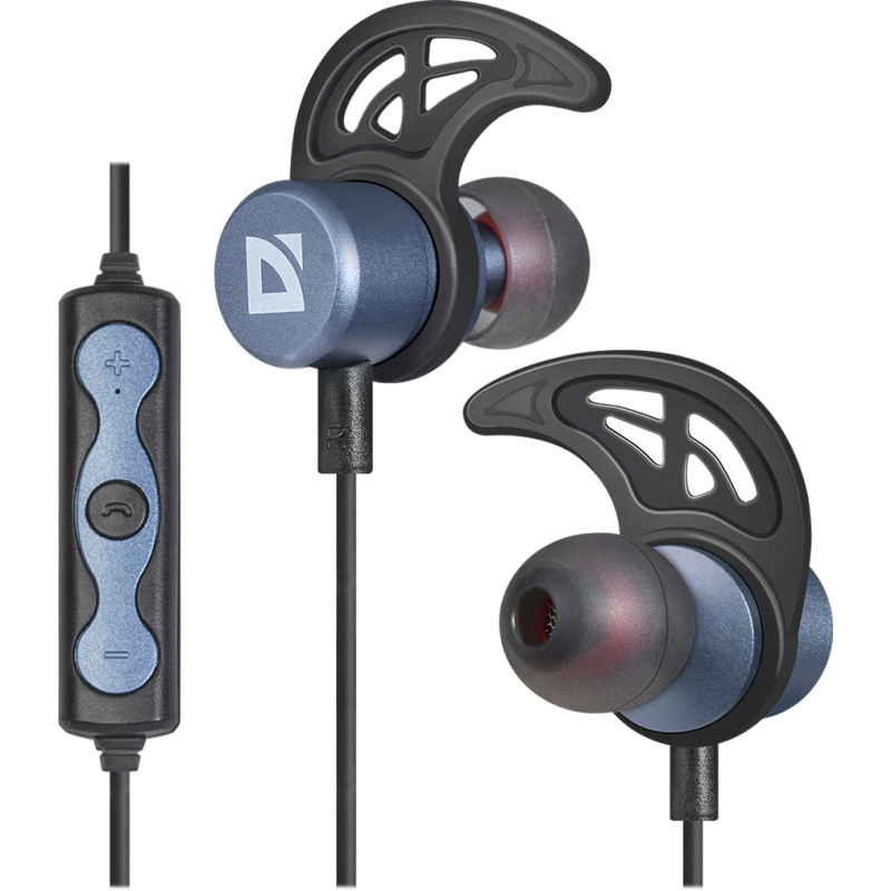 Навушники Defender FreeMotion B685, Metallic Blue, Bluetooth, мікрофон, магнітне кріплення, металевий корпус, до 4 годин (63685)