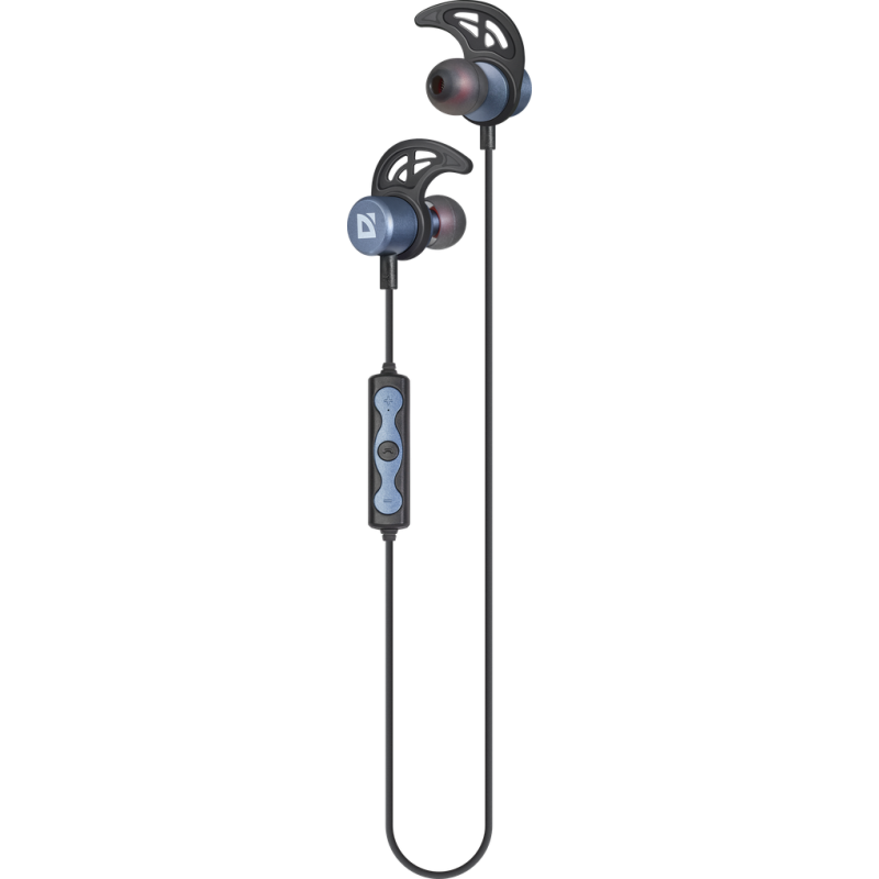 Навушники Defender FreeMotion B685, Metallic Blue, Bluetooth, мікрофон, магнітне кріплення, металевий корпус, до 4 годин (63685)