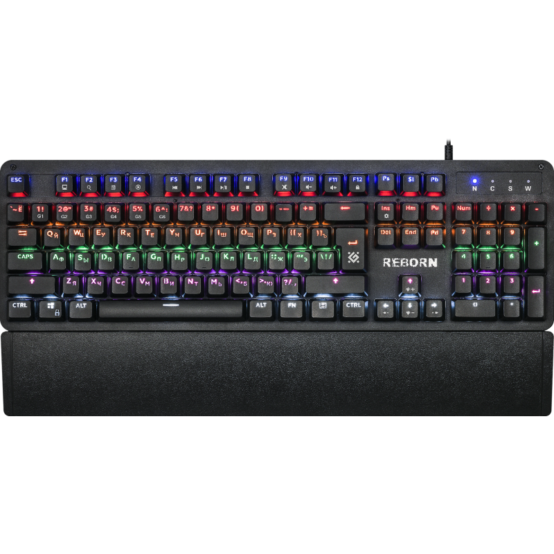 Клавіатура Defender Reborn GK-165DL Black USB, механічна, RGB підсвічування (45165)