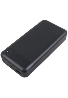 Універсальна мобільна батарея 20000 mAh, 2E PB2004, Black, 2xUSB (2.1A), LED індикатор (2E-PB2004-BLACK)