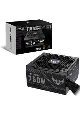 Блок живлення 750 Вт, Asus TUF Gaming, Black, 80+ Bronze, Active PFC, 135 мм, 4xMolex / 8xSATA / 4x6+2-pin / 2x4+4-pin / 1x20+4-pin, захист OPP/OVP/UVP/SCP/OCP/OTP (TUF-GAMING-750B)