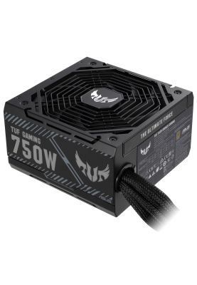 Блок живлення 750 Вт, Asus TUF Gaming, Black, 80+ Bronze, Active PFC, 135 мм, 4xMolex / 8xSATA / 4x6+2-pin / 2x4+4-pin / 1x20+4-pin, захист OPP/OVP/UVP/SCP/OCP/OTP (TUF-GAMING-750B)