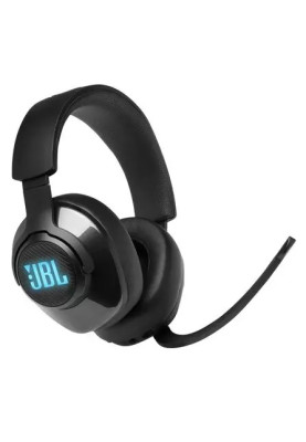 Навушники JBL Quantum 400, Black, Mini jack, USB, мікрофон, динаміки 50 мм, технологія "QuantumSOUND Signature" і "QuantumSURROUND", амбушури з ефектом пам'яті, 1.2 м (JBLQUANTUM400BLK)