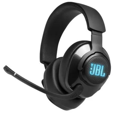 Навушники JBL Quantum 400, Black, Mini jack, USB, мікрофон, динаміки 50 мм, технологія "QuantumSOUND Signature" і "QuantumSURROUND", амбушури з ефектом пам'яті, 1.2 м (JBLQUANTUM400BLK)