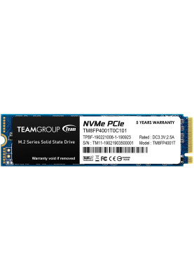Твердотільний накопичувач M.2 1Tb, Team MP34, PCI-E 3.0 x4, 3D TLC, 3000/2600 MB/s (TM8FP4001T0C101)