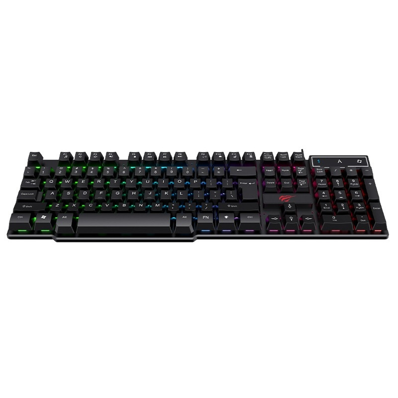 Клавіатура Havit HV-KB504L Black, USB, ігрова, підсвічування