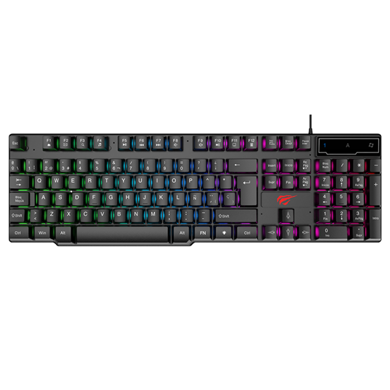 Клавіатура Havit HV-KB504L Black, USB, ігрова, підсвічування