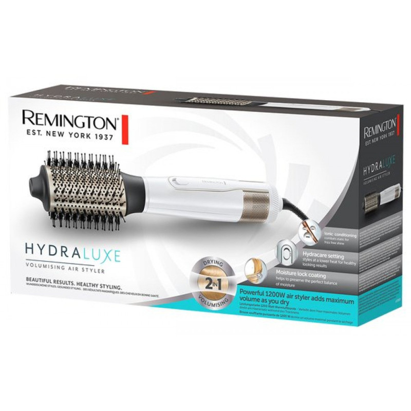 Фен-щітка Remington AS8901 HYDRAluxe, White, 1200W, 2 режими, 3 швидкості, холодне обдування, іонізація, захист від перегріву