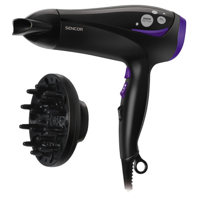 Фен Sencor SHD 108VT, Black, 2000W, 3 режими, 2 швидкості, захист від перегріву, іонізація, подача холодного повітря