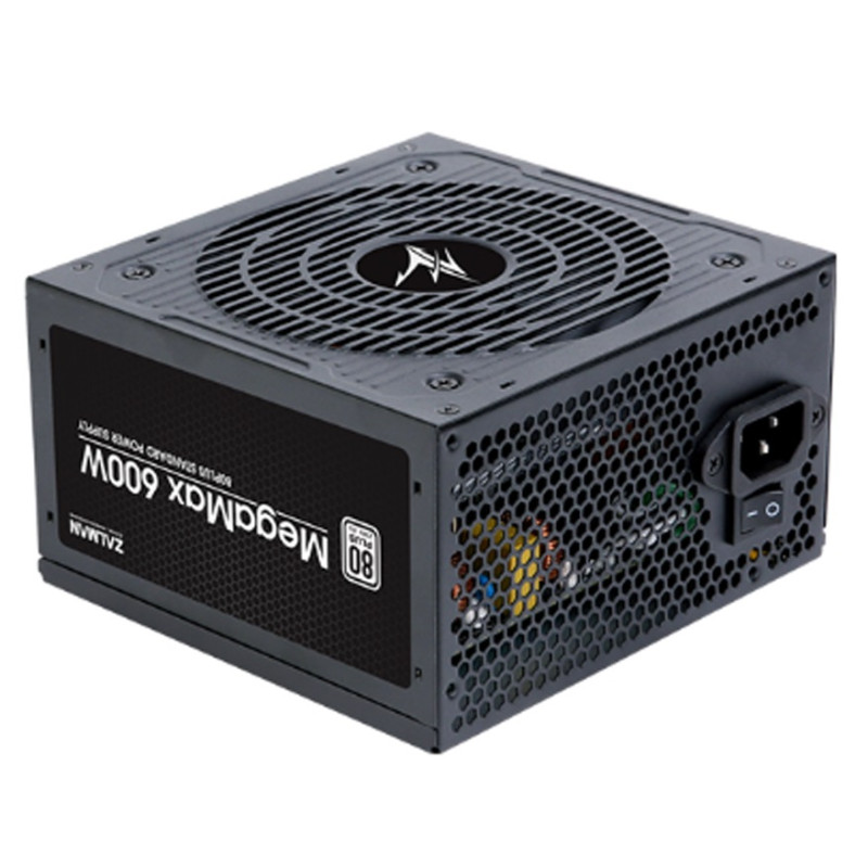 Блок живлення Zalman 600W MegaMax ZM600-TXII, 120 mm, 20+4pin, 1x4+4pin, SATA x 6, Molex 4x4pin, 2x6+2pin, немодульний