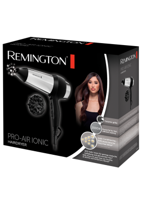 Фен Remington D5950, Black/Pink, 2200W, 3 режими, 2 швидкості, іонізація, холодне обдування