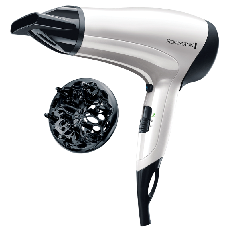 Фен Remington D3015, White/Black, 2000W, 3 режими, 2 швидкості, подача холодного повітря