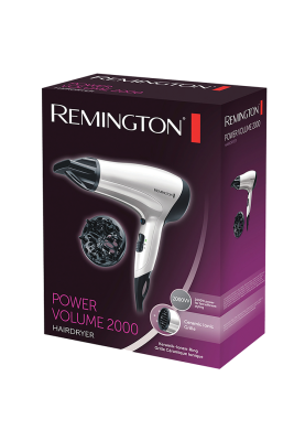 Фен Remington D3015, White/Black, 2000W, 3 режими, 2 швидкості, подача холодного повітря