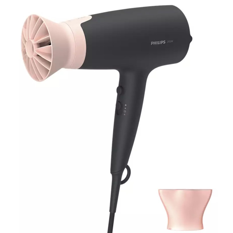 Фен Philips ThermoProtect BHD350/10, Black/Pink, 2100W, 6 режими, 6 швидкості, іонізація, подача холодного повітря, автовідключення