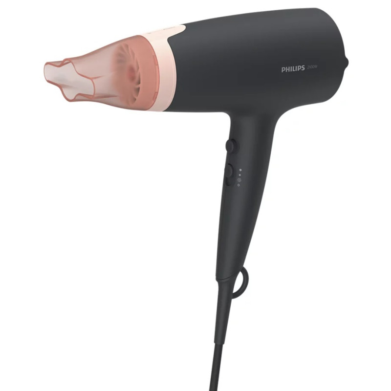 Фен Philips ThermoProtect BHD350/10, Black/Pink, 2100W, 6 режими, 6 швидкості, іонізація, подача холодного повітря, автовідключення