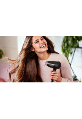 Фен Philips BHC010/10, Black, 1200W, 2 швидкості, 3 режими, концентратор, складна ручка, технологія ThermoProtect