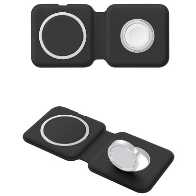 Бездротовий зарядний пристрій ColorWay MagSafe Duo Charger, Black, 15 Вт, до 2 пристроїв одночасно, Qi, захист від перенапруження і контроль температури, сумісність з Apple Watch/iPhone/Airpods (CW-CHW32Q-BK)
