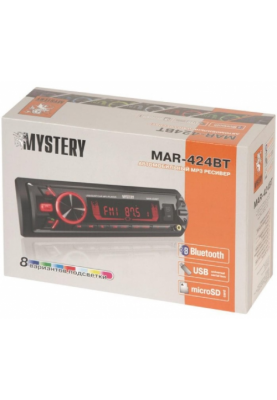 Автомагнітола Mystery MAR-424BT, USB, SD/MMC, 1 Din, Bluetooth