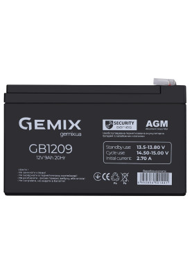 Батарея для ДБЖ 12В 9Ач Gemix GB1209 94х65х151 мм